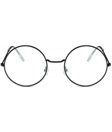 Round Fashion Round Vintage Glasses Frame Women Lunette Metal Clear Lens Optical Transparent Female Mirror Plain - Gold - CD1...