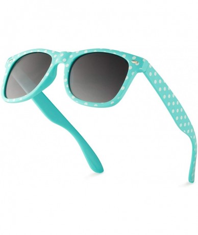 Wayfarer Polka Dot Retro Fashion Sunglasses - 100% UV400 - Turquoise - CF195HD5WE3 $20.09