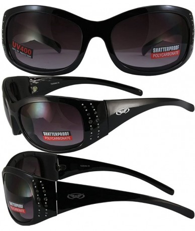 Wrap Motorcycle Sunglasses Rhinestones - CK18HZAK4EX $74.79