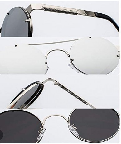 Round Unisex Fashion Sunglasses for Driving-Travel Outdoor Activites UV400 Eyewear - C6-gold Frame Red Lens - C918X7956M7 $42.17