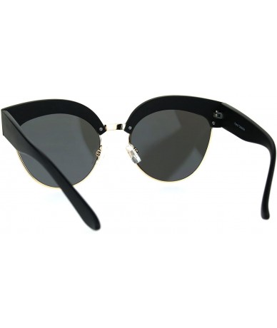 Cat Eye Womens Gothic Thick Plastic Cat Eye Half Rim Eye Brow Sunglasses - Black Mirror - CO182H5U3AK $23.43