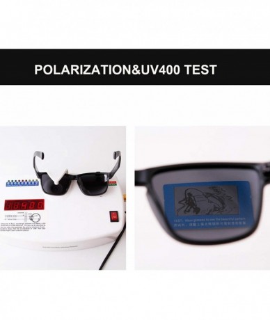 Square TR90 Vintage Polarized Sunglasses for Men Square Driving Sports Sun Glasses - Blue Frame/Mirrored Blue Lens - CH193IOW...