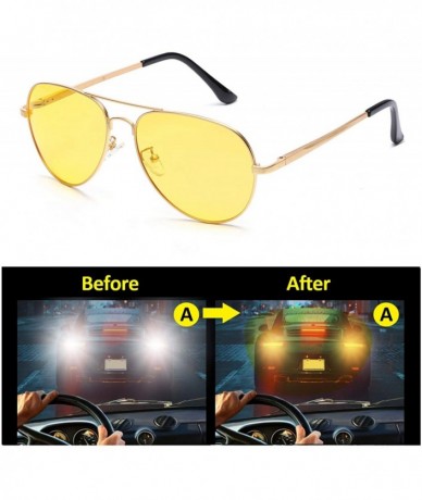 Aviator Aviator Night-Vision Driving Anti-Glare Glasses- HD Sight Polarized Yellow Night Guide Rainy Safe Glasses - CH18ILWKG...