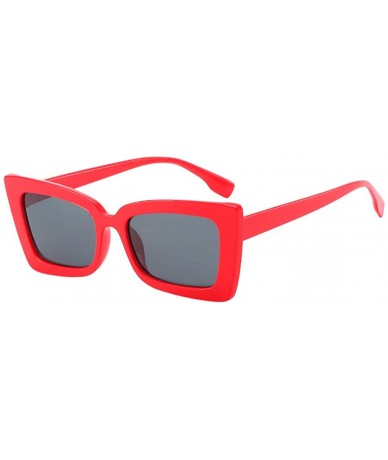 Aviator Retro Irregular Sunglasses- Vintage Big Frame UV400 Radiation Protection Eyewear - Red - CT196HGWXN5 $14.97