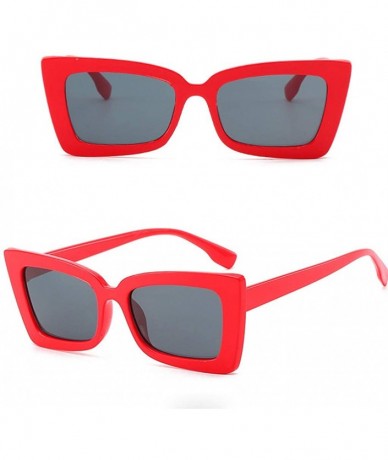 Aviator Retro Irregular Sunglasses- Vintage Big Frame UV400 Radiation Protection Eyewear - Red - CT196HGWXN5 $14.97