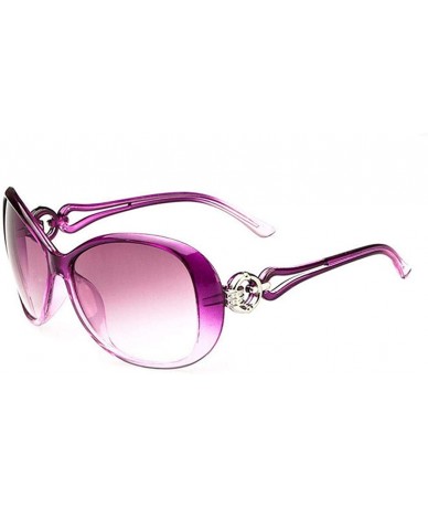 Oval Women Fashion Oval Shape UV400 Framed Sunglasses Sunglasses - Light Purple - C2198N5MUS2 $34.94