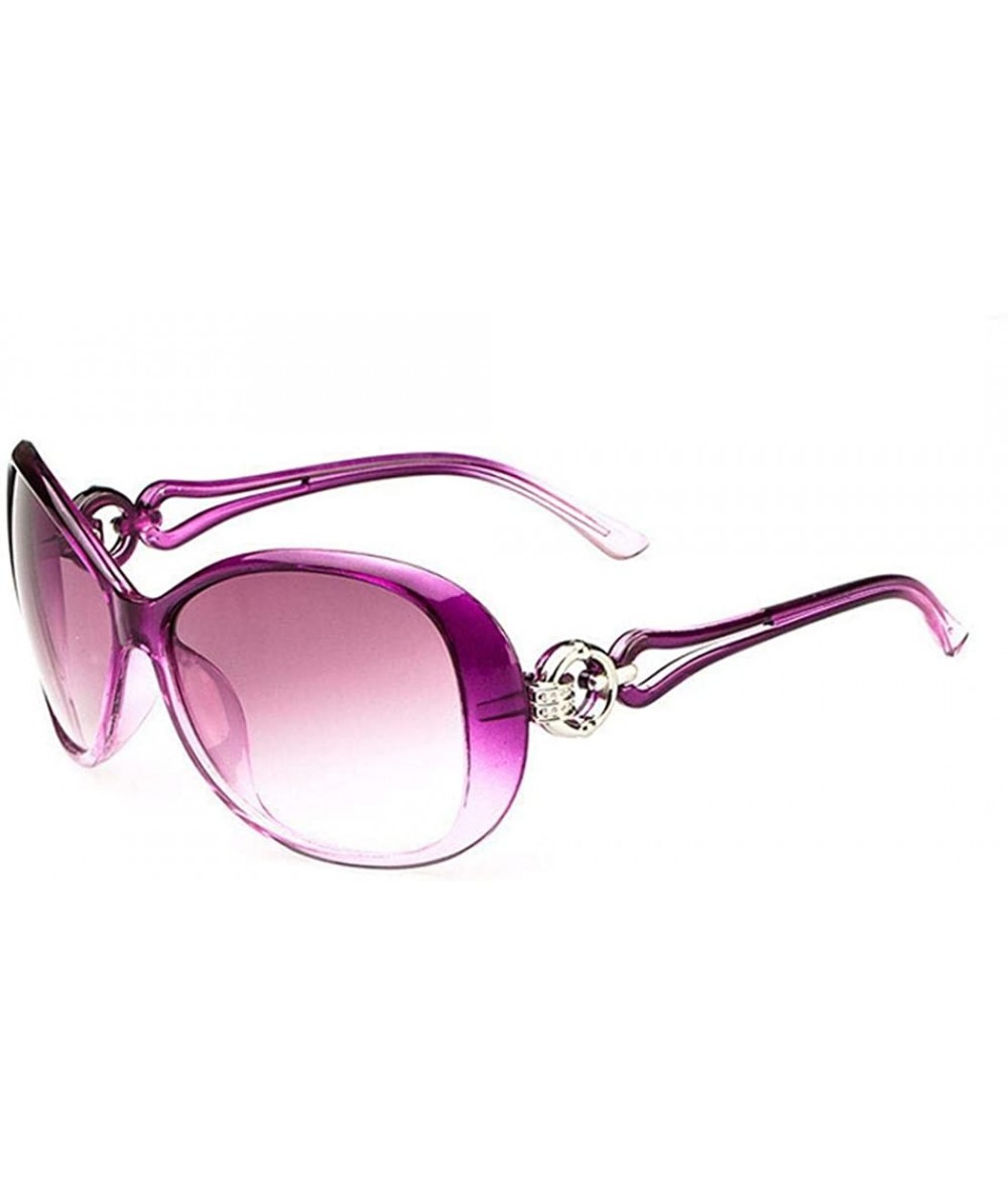 Oval Women Fashion Oval Shape UV400 Framed Sunglasses Sunglasses - Light Purple - C2198N5MUS2 $34.94