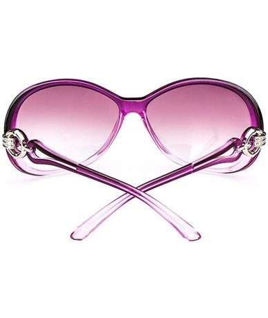 Oval Women Fashion Oval Shape UV400 Framed Sunglasses Sunglasses - Light Purple - C2198N5MUS2 $34.94