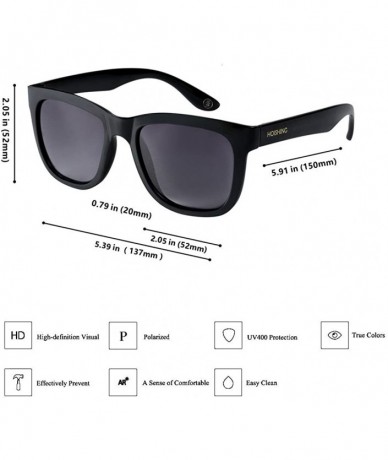 Oversized Plastic Frame with Square Lens Sunglasses for Women and Men Polarized UV 400 Protection - Black - CX18EOXG8GX $24.72