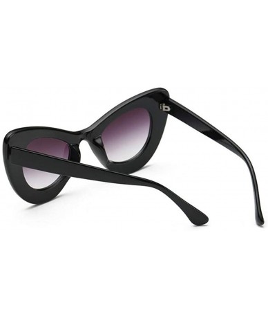 Cat Eye Big Frame Cat Eye Sunglasses for Women Oval Acetate Frame Sun Glasses - C9 - CF198032X6R $20.39