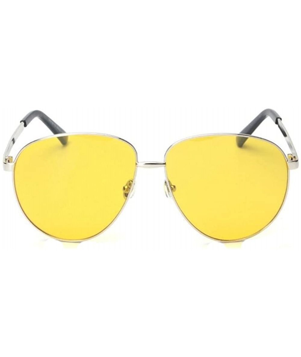 Rimless Women UV400 Mirror Rose Gold Pilot Sunglasses Men Shades Sun Glasses - Yellow - CT18337KDT2 $23.09