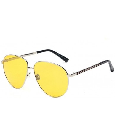 Rimless Women UV400 Mirror Rose Gold Pilot Sunglasses Men Shades Sun Glasses - Yellow - CT18337KDT2 $23.09