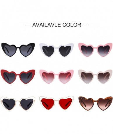 Aviator Clout Goggle Heart Sunglasses Vintage Cat Eye Mod Style Retro Kurt Cobain Glasses - White Grey - CT188YHACZI $22.37