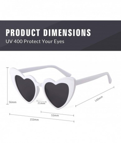 Aviator Clout Goggle Heart Sunglasses Vintage Cat Eye Mod Style Retro Kurt Cobain Glasses - White Grey - CT188YHACZI $22.37