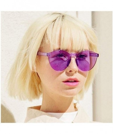 Round Unisex Fashion Candy Colors Round Outdoor Sunglasses Sunglasses - White Purple - CC1905U7IU2 $31.85