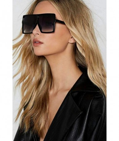 Shield Oversized Sunglasses for Women Square Shield Plastic Frame 100% UV400 Protection - C718S0T2I3I $17.91