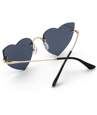 Rimless Heart Rimless Sunglasses Lightweight Al-Mg Alloy Metal Frame Composite-UV400 Lens Glasses for Men and Women - CI1902Y...