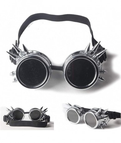 Goggle Vintage Goggles Steampunk Rave Retro Spiked Glasses Cosplay Halloween - Frame - C118HACALG2 $19.55