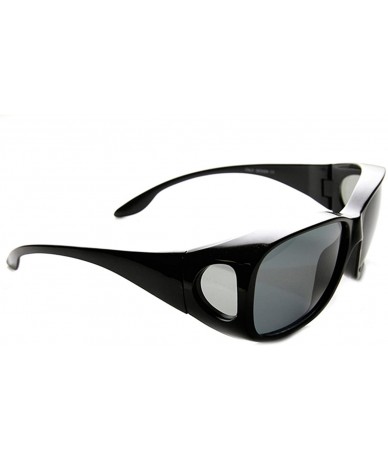 Wrap Large Polarized Wrap Side Lens Fully Protected Square Fit Over Sunglasses - Black - C811V1ZN2QJ $26.46