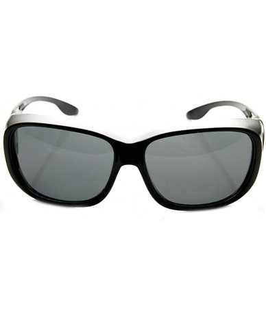 Wrap Large Polarized Wrap Side Lens Fully Protected Square Fit Over Sunglasses - Black - C811V1ZN2QJ $26.46