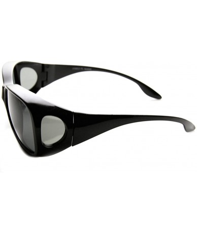 Wrap Large Polarized Wrap Side Lens Fully Protected Square Fit Over Sunglasses - Black - C811V1ZN2QJ $26.46