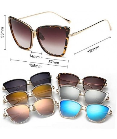 Cat Eye Cat Eye Sunglasses Women Vintage Metal Glasses for Women Mirror Retro Sun Woman Uv400 Women's Sunglasses - CO198O9L2Y...