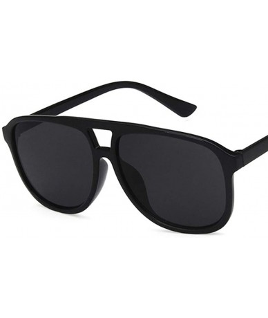 Rectangular Unisex Sunglasses Fashion Blue Drive Holiday Rectangle Non-Polarized UV400 - Bright Black Grey - C318RLSEM94 $16.35