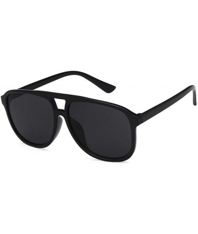 Rectangular Unisex Sunglasses Fashion Blue Drive Holiday Rectangle Non-Polarized UV400 - Bright Black Grey - C318RLSEM94 $16.35