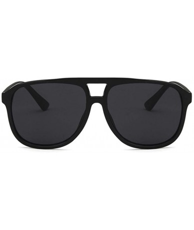 Rectangular Unisex Sunglasses Fashion Blue Drive Holiday Rectangle Non-Polarized UV400 - Bright Black Grey - C318RLSEM94 $16.35