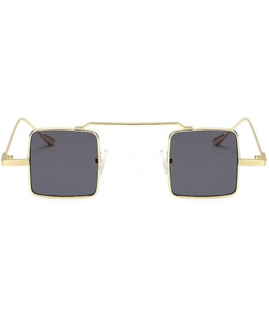 Square Small Square Steampunk Sunglasses for Women and Men Flat Top Metal Frame UV400 - C7 Gold Yellow - CE198GC4SXM $22.47