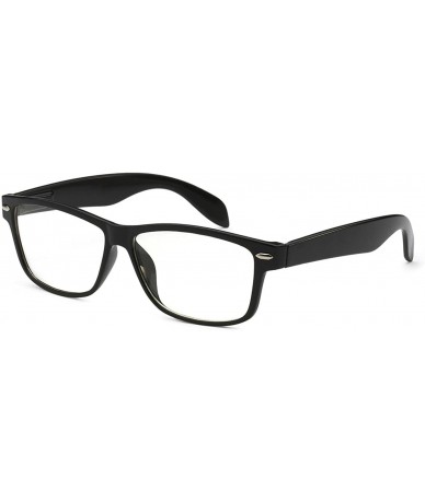 Rectangular VINTAGE Nerd Geek 2 color Frame Clear Lens Eye Glasses BLACK - C111O2GH9MH $18.62