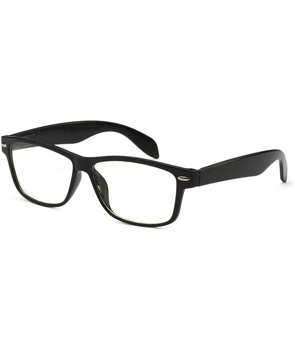 Rectangular VINTAGE Nerd Geek 2 color Frame Clear Lens Eye Glasses BLACK - C111O2GH9MH $18.62