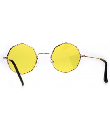 Square Dopy Color Lens Octagon Metal Wire Rim Pimp Hippie Sunglasses - Gold Yellow - CY189U6OSAS $22.29