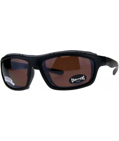 Goggle Mens Biker Sunglasses Foam Padded Wind Blocker UV 400 - Black (Brown) - CI18E6KK4R7 $22.36