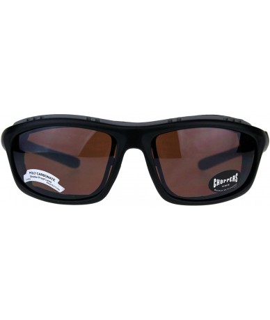 Goggle Mens Biker Sunglasses Foam Padded Wind Blocker UV 400 - Black (Brown) - CI18E6KK4R7 $22.36