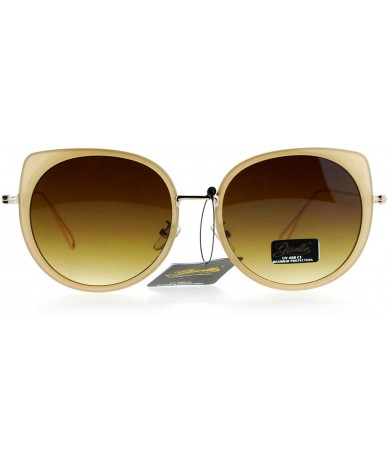 Cat Eye Giselle Womens Bat Shape Oversize Cat Eye Flat Lens Sunglasses - Beige - C712LZSNI8N $23.12