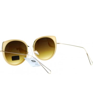 Cat Eye Giselle Womens Bat Shape Oversize Cat Eye Flat Lens Sunglasses - Beige - C712LZSNI8N $23.12