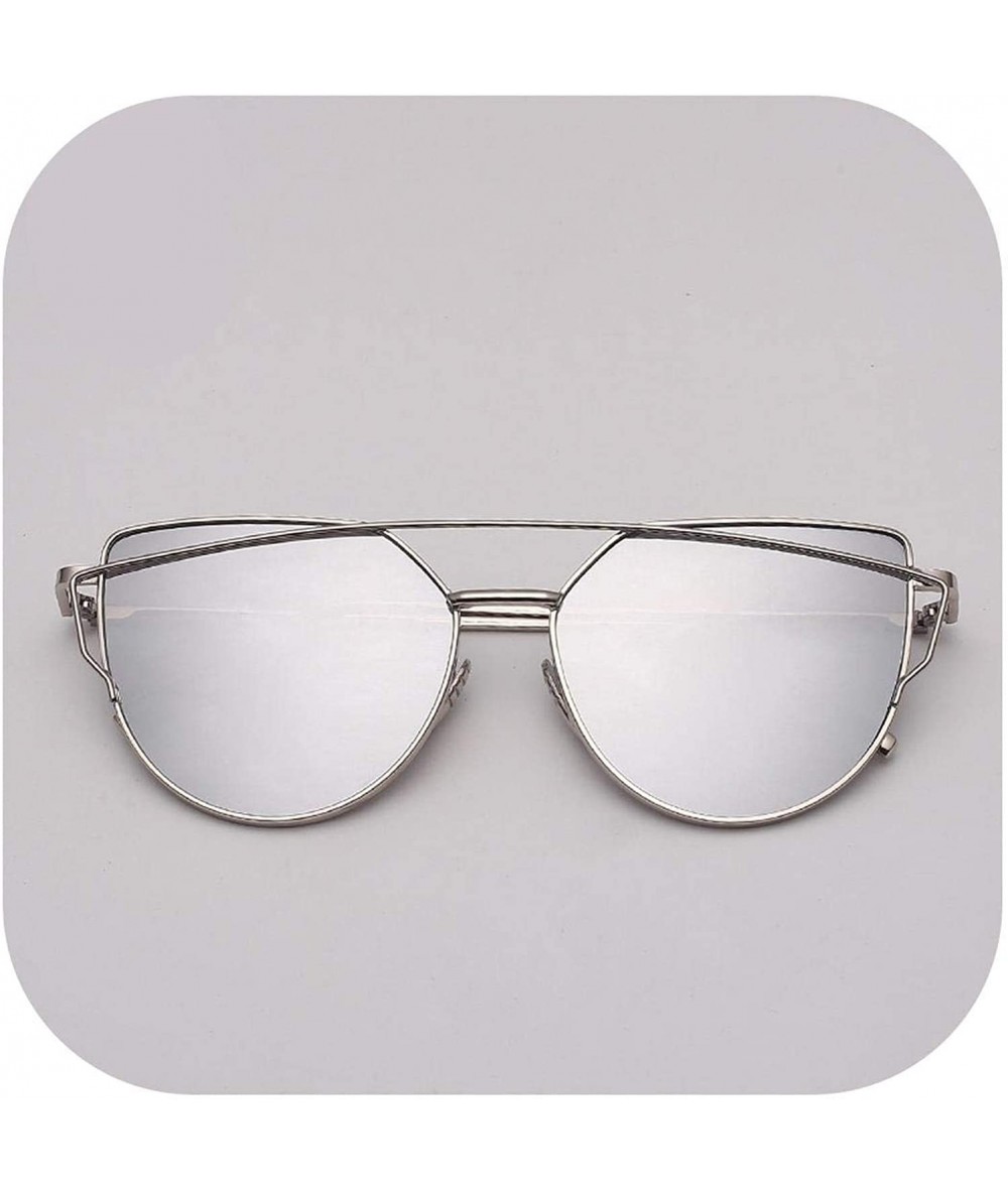 Cat Eye Cat Eye Sunglasses Women Vintage Metal Reflective Glasses Mirror Retro Oculos De Sol Gafas - SilvSilv- CM199CE2ZKK $5...