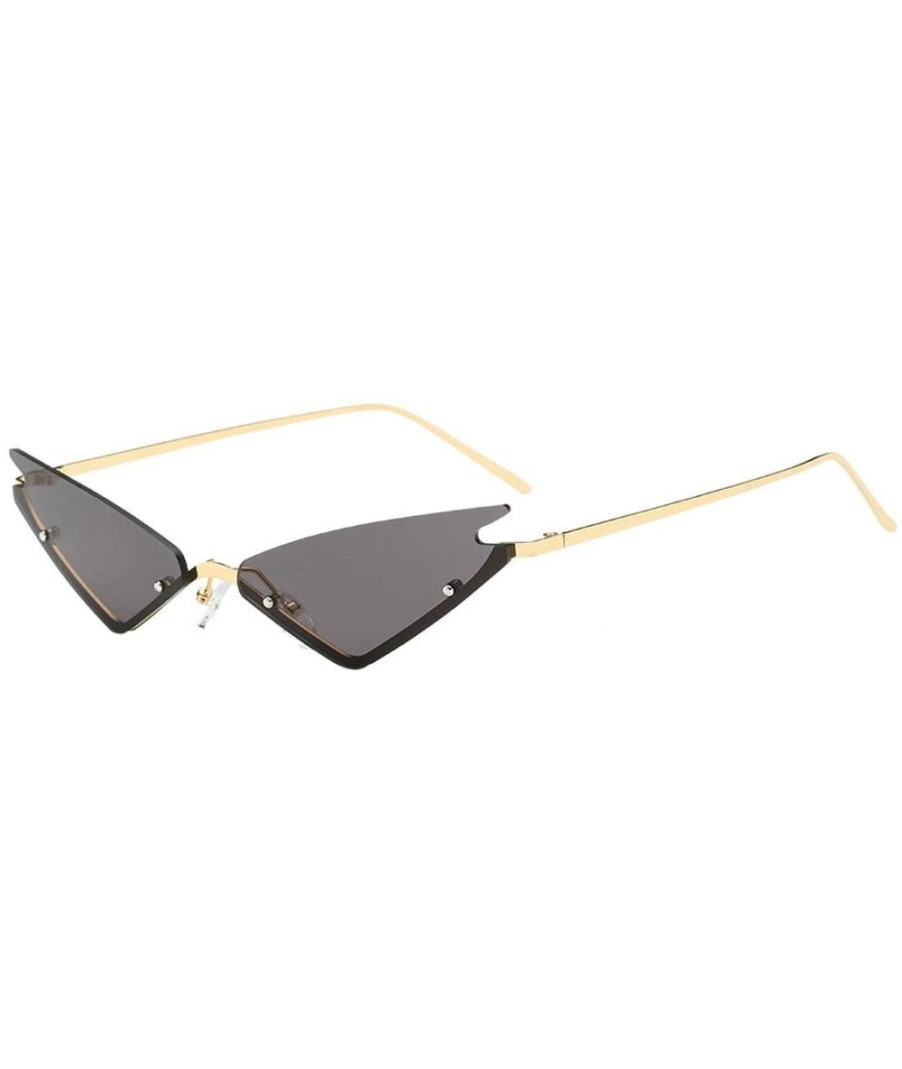 Rimless Sunglasses Personality Irregular Eyeglasses - F - CV190HYW759 $16.10