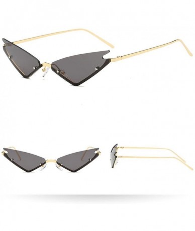 Rimless Sunglasses Personality Irregular Eyeglasses - F - CV190HYW759 $16.10