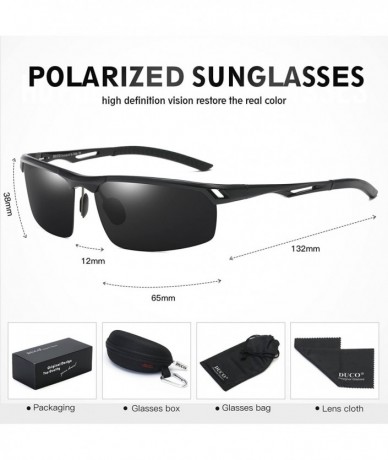 Wrap Men's Polarized Sunglasses for Men Sports Driving Cycling Running Golf 8550 - Black Frame Gray Lens - CY1883IXDM4 $45.86