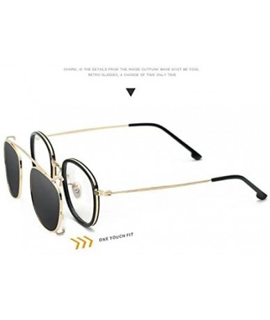 Oval Removable steam punk sunglasses double glasses - Black Color - CB184A6LHIY $56.08