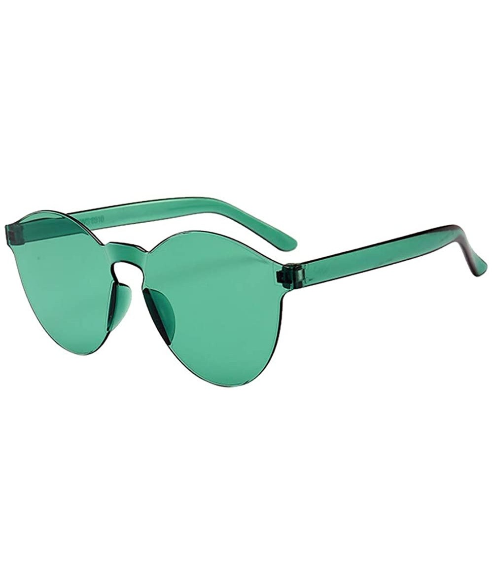 Wrap Women Men Fashion Clear Retro Sunglasses Outdoor Frameless Eyewear Glasses - Green - CW196HE0MRK $17.86