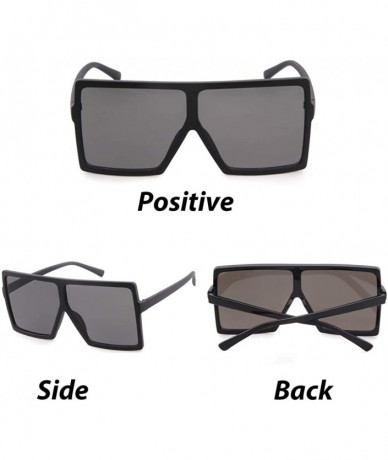 Shield Oversized Sunglasses for Women Square Shield Plastic Frame 100% UV400 Protection - C718S0T2I3I $17.91