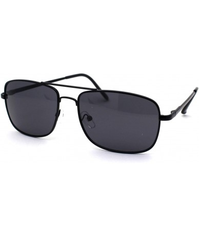 Rectangular Mens Air Force Classic 90s Narrow Racer Pilots Sunglasses - All Black - C01977DCSLS $18.35