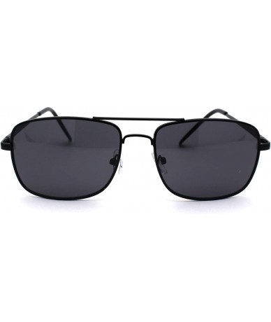 Rectangular Mens Air Force Classic 90s Narrow Racer Pilots Sunglasses - All Black - C01977DCSLS $18.35