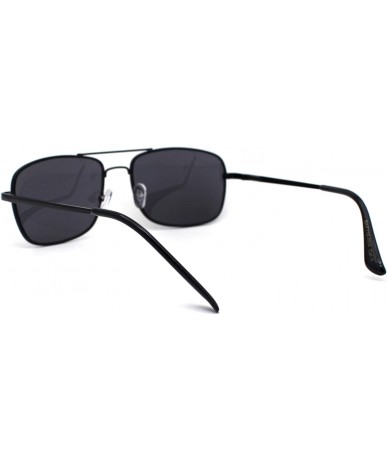 Rectangular Mens Air Force Classic 90s Narrow Racer Pilots Sunglasses - All Black - C01977DCSLS $18.35