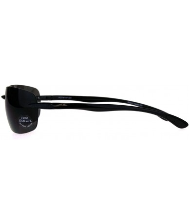 Sport Mens Rimless Warp Sport Sunglasses With Bifocal Reading Lenses - All Black - C918D8OOM20 $26.43