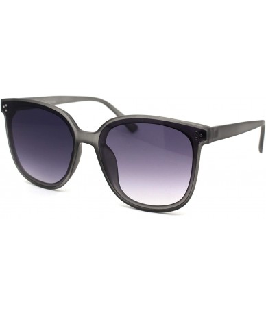 Oversized Womens Boyfriend Style Round Oversize Horn Rim Sunglasses - Grey Smoke - C718ZCQ99GH $20.54