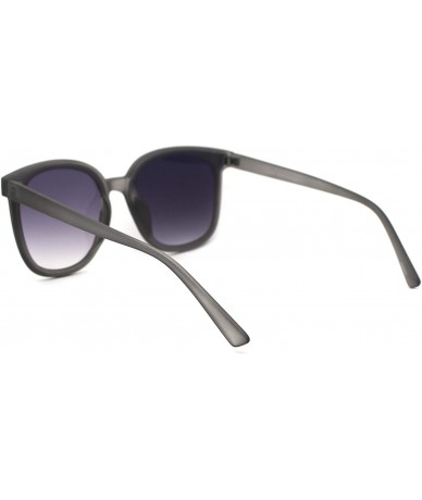 Oversized Womens Boyfriend Style Round Oversize Horn Rim Sunglasses - Grey Smoke - C718ZCQ99GH $20.54